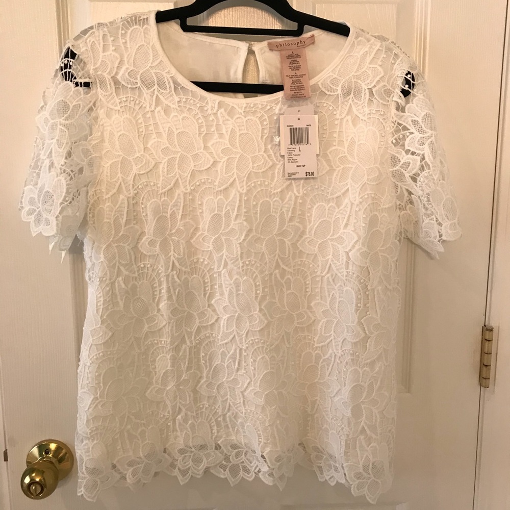 Philosophy, new, lace top
